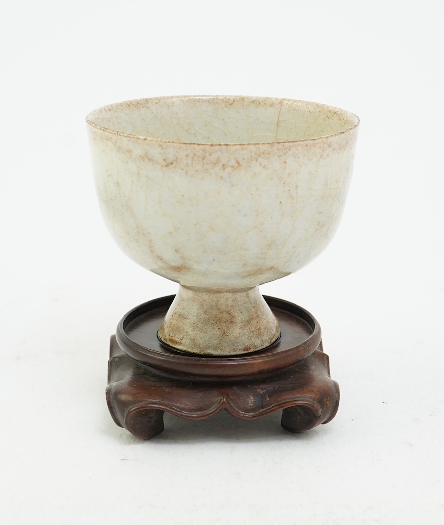A Chinese qingbai stem cup, Song dynasty